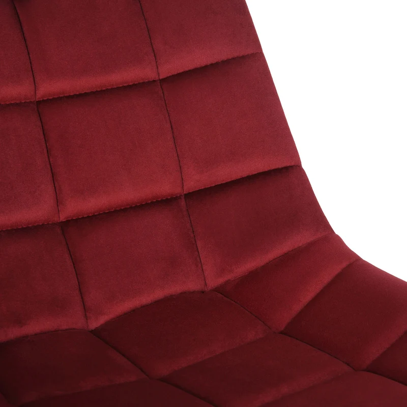 Chaise de bureau en velours rouge sur roulettes design moderne hauteur réglable BUR10599