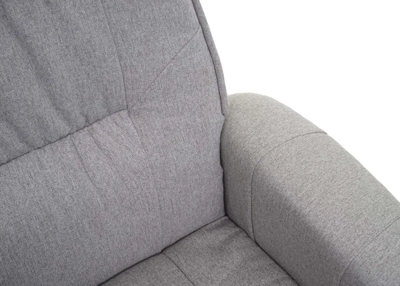 Fauteuil relax TV fauteuil avec tabouret en tissu/textile gris clair 04_0002927