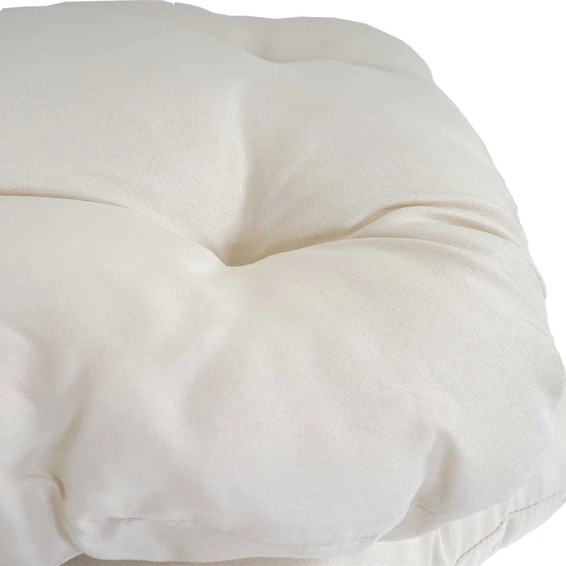 4x coussins de chaise de jardin terrasse balcon 41x38x8cm tissu crème 04_0002591