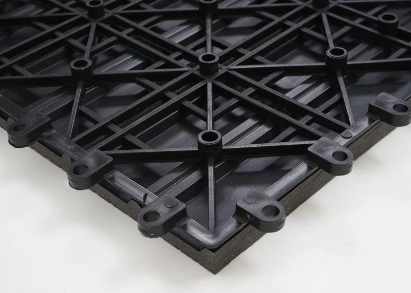 Set de 11 dalles de terrasse aspect bois WPC pour balcon jardin terrasse 30x30cm 1m² base gris linéaire Anthracite linéaire 04_0005493