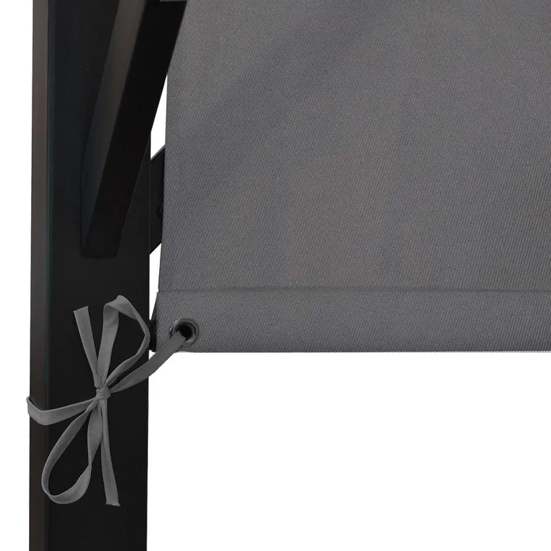 Pergola arche pavillon de jardin terrasse auvent structure acier stable 6cm + toit ouvrant gris 4x4m 04_0004067