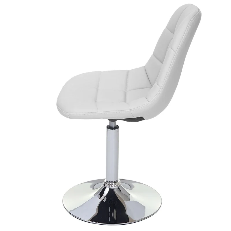 6x chaises de salle à manger en synthétique blanc pied chromé pivotant CDS04625