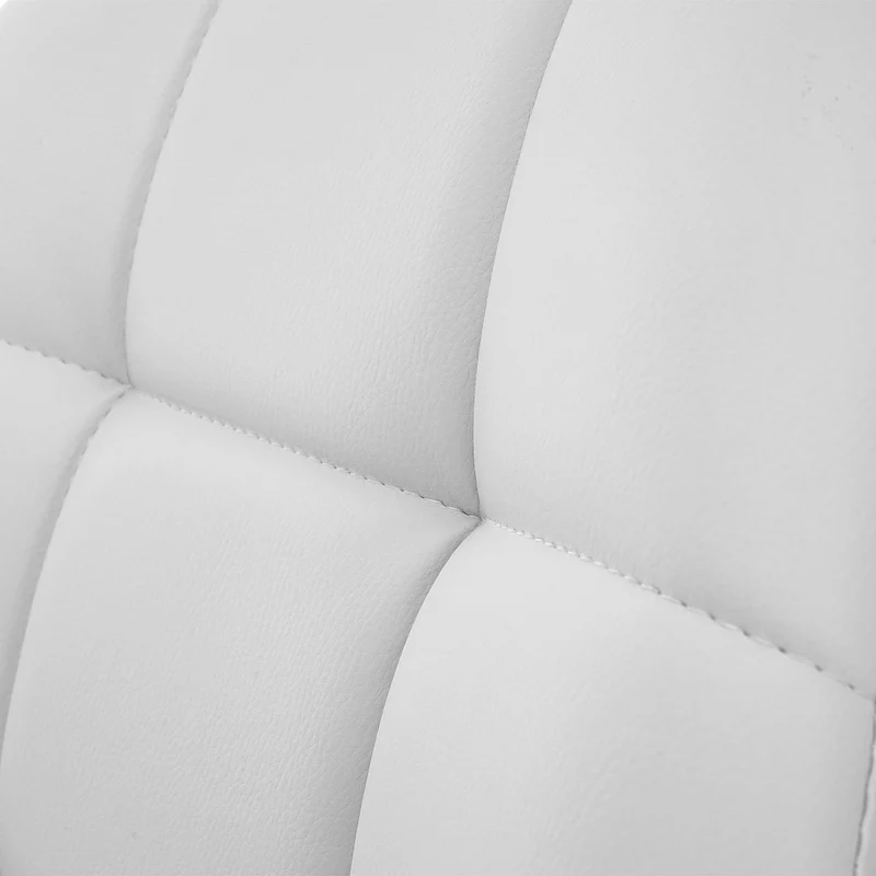 6x chaises de salle à manger en synthétique blanc pied chromé pivotant CDS04625