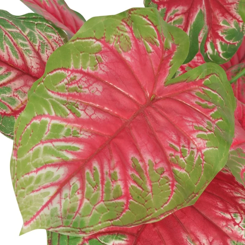 Plante artificielle avec pot caladium 70 cm vert et rouge DEC021917
