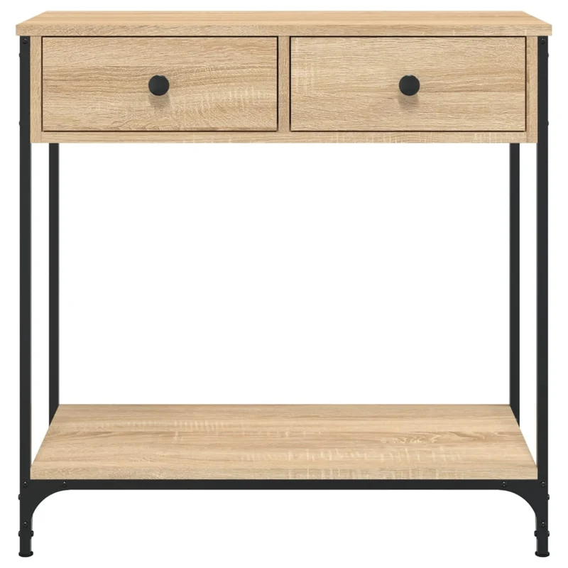 Meuble d'entrée table console design élégant avec tiroirs 75 x 34,5 x 75 cm bois d'ingénierie et métal DEC031956