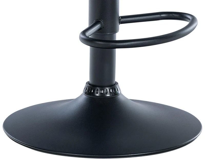 Tabouret de bar avec repose-pieds pivotant dossier incurvé en tissu gris foncé et métal noir 10_0004961