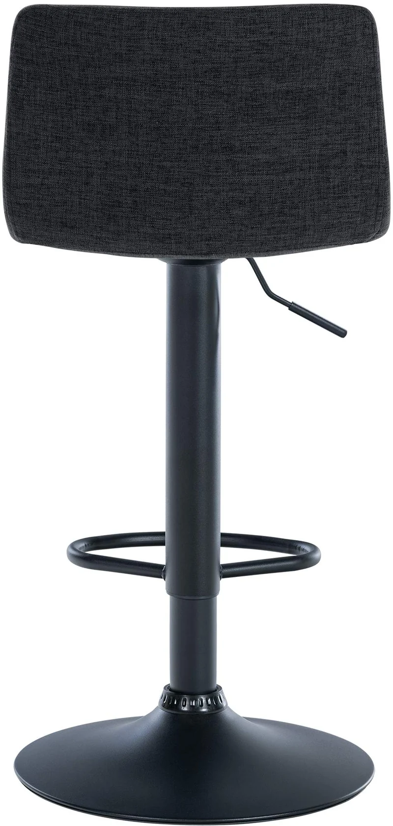 Tabouret de bar x1 design simple avec repose-pieds en tissu noir pieds en métal noir 10_0004559