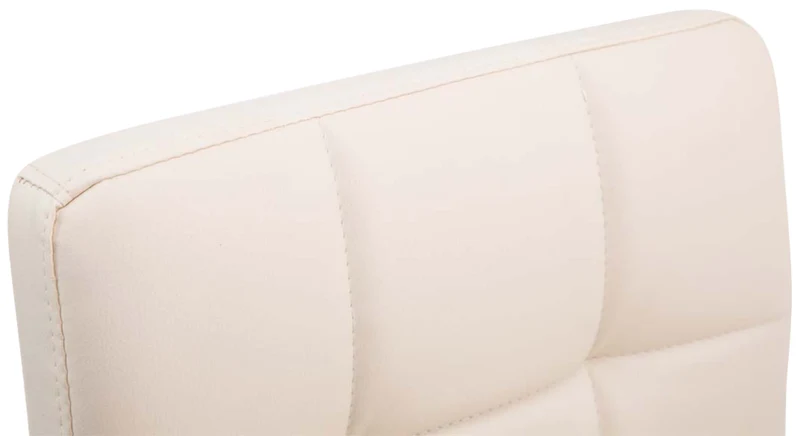 Lot de 4 chaises de salle à manger hauteur réglable design moderne couture décorative en similicuir crème piètement en métal 10_0006401