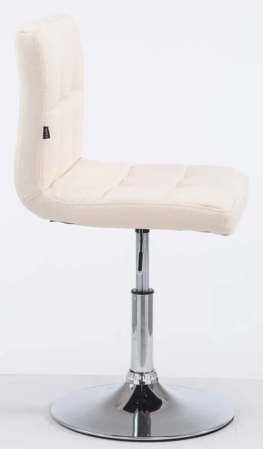 Lot de 2 chaises de salle à manger style moderne et design en synthétique crème hauteur réglable pivotant pieds en métal 10_0000222