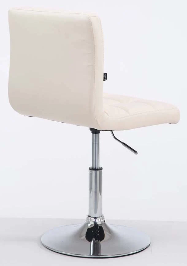 Lot de 2 chaises de salle à manger style moderne et design en synthétique crème hauteur réglable pivotant pieds en métal 10_0000222