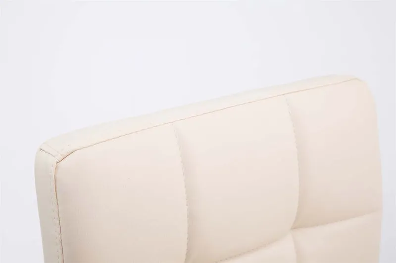 Lot de 2 chaises de salle à manger style moderne et design en synthétique crème hauteur réglable pivotant pieds en métal 10_0000222