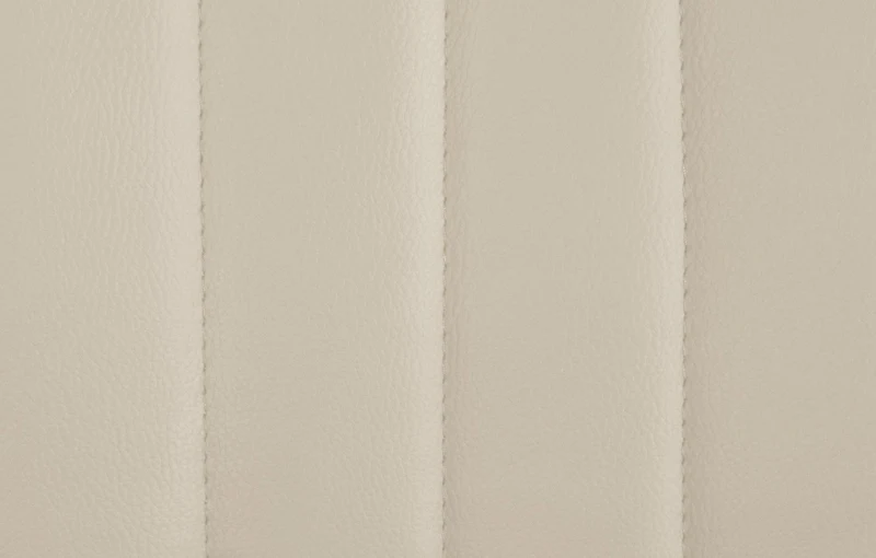 Tabouret de bar x1 réglable en hauteur pivotant à 360° assise en similicuir crème couture verticale pied métal blanc 10_0006557