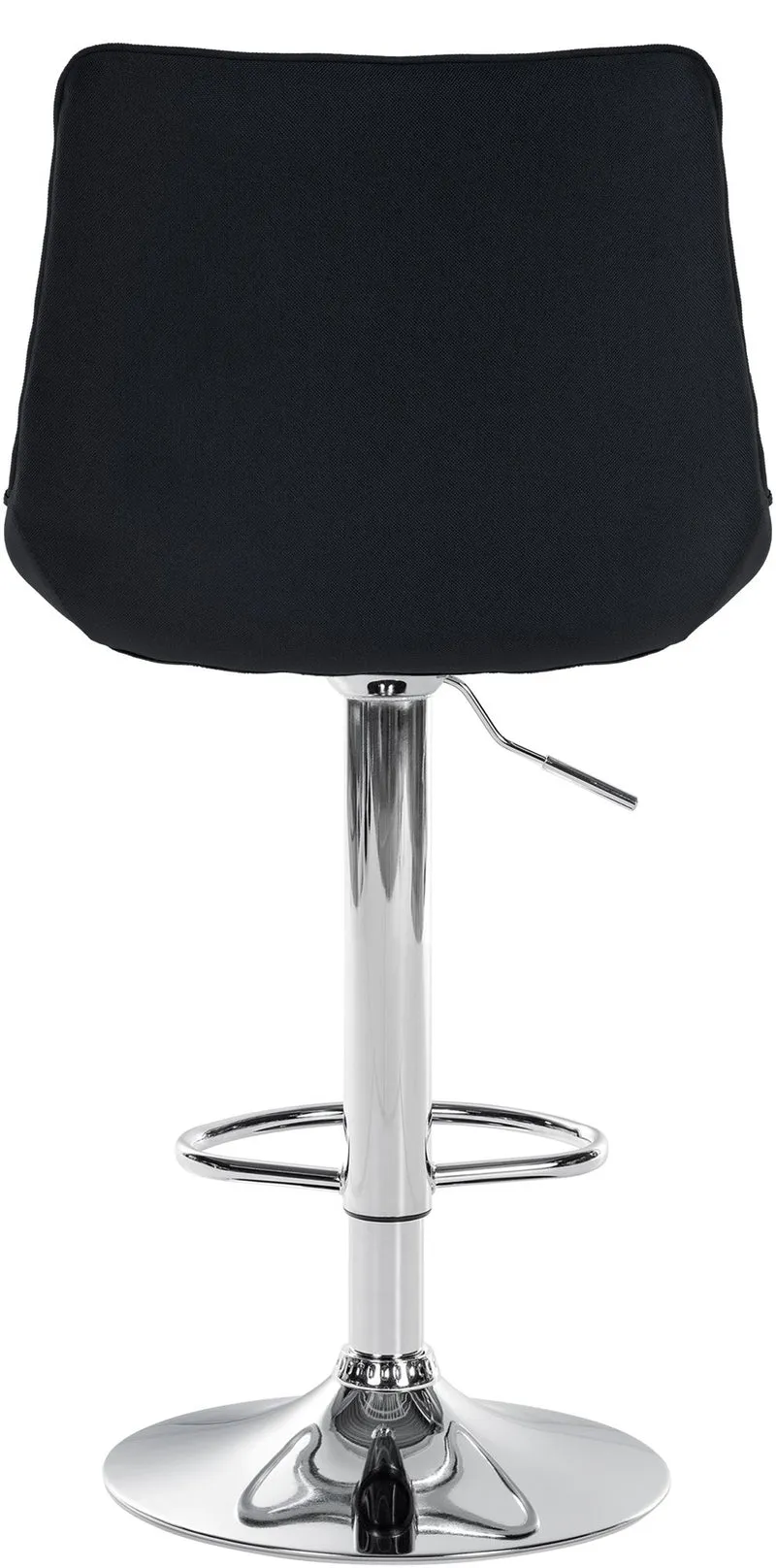 Lot de 2 tabourets de bar réglable en hauteur pivotant à 360° assise en tissu noir couture verticale pied métal chromé 10_0006409
