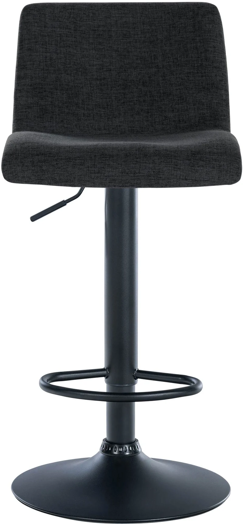 Lot de 2 tabourets de bar design simple avec repose-pieds en tissu noir pieds en métal noir 10_0004054