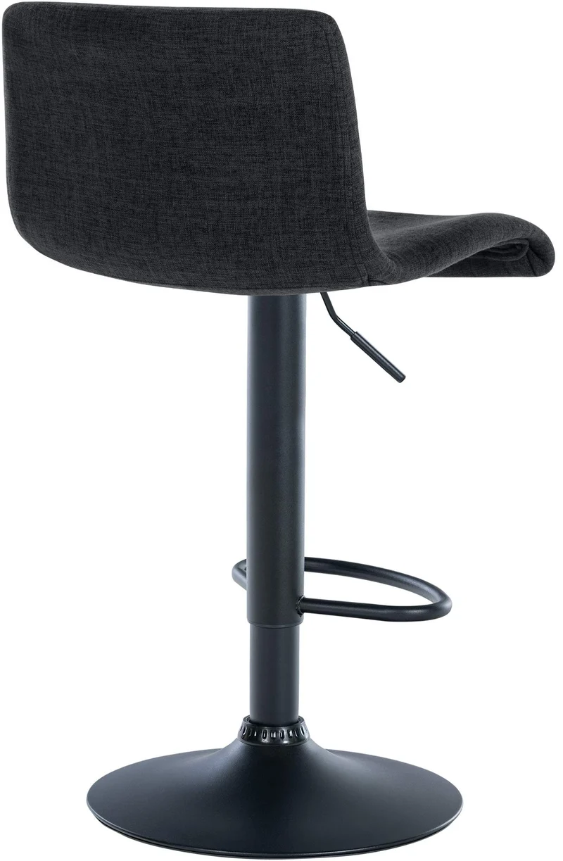 Lot de 2 tabourets de bar design simple avec repose-pieds en tissu noir pieds en métal noir 10_0004054