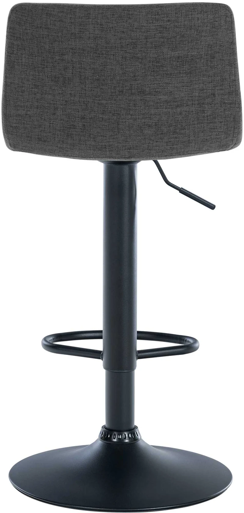 Lot de 2 tabourets de bar design simple avec repose-pieds en tissu gris foncé pieds en métal noir 10_0004052