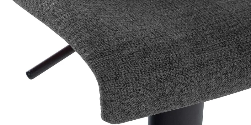 Lot de 2 tabourets de bar design simple avec repose-pieds en tissu gris foncé pieds en métal noir 10_0004052