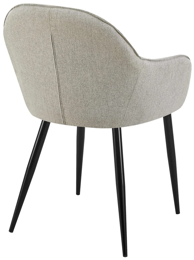 Lot de 2 chaises de salle à manger moderne et confortable en tissu gris et pieds en métal noir 10_0001601