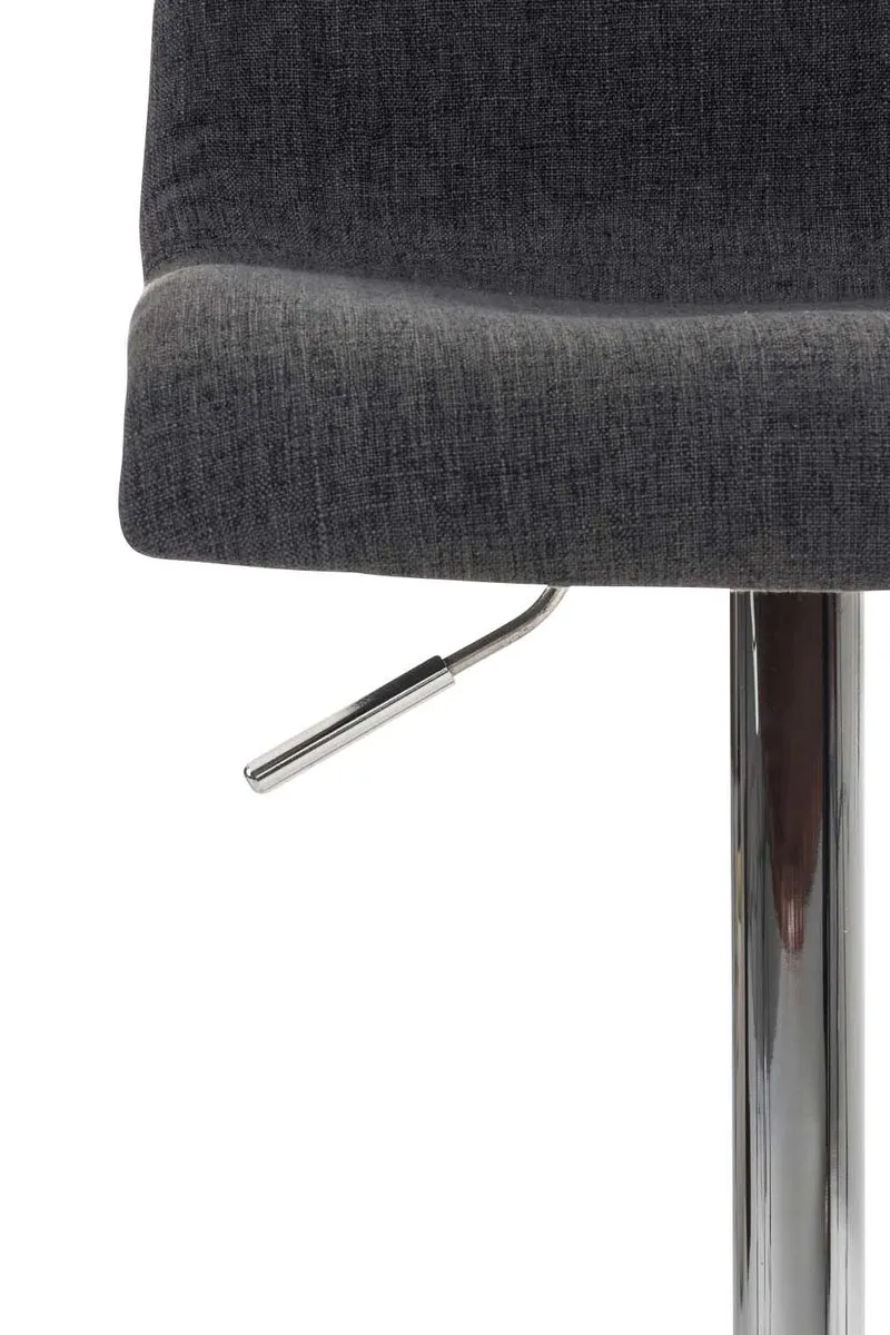 Tabouret de bar avec repose-pieds pivotant dossier incurvé en tissu gris foncé et métal chromé 10_0004967