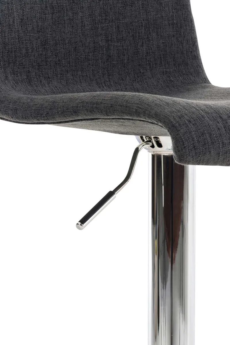 Tabouret de bar avec repose-pieds pivotant dossier incurvé en tissu gris foncé et métal chromé 10_0004967