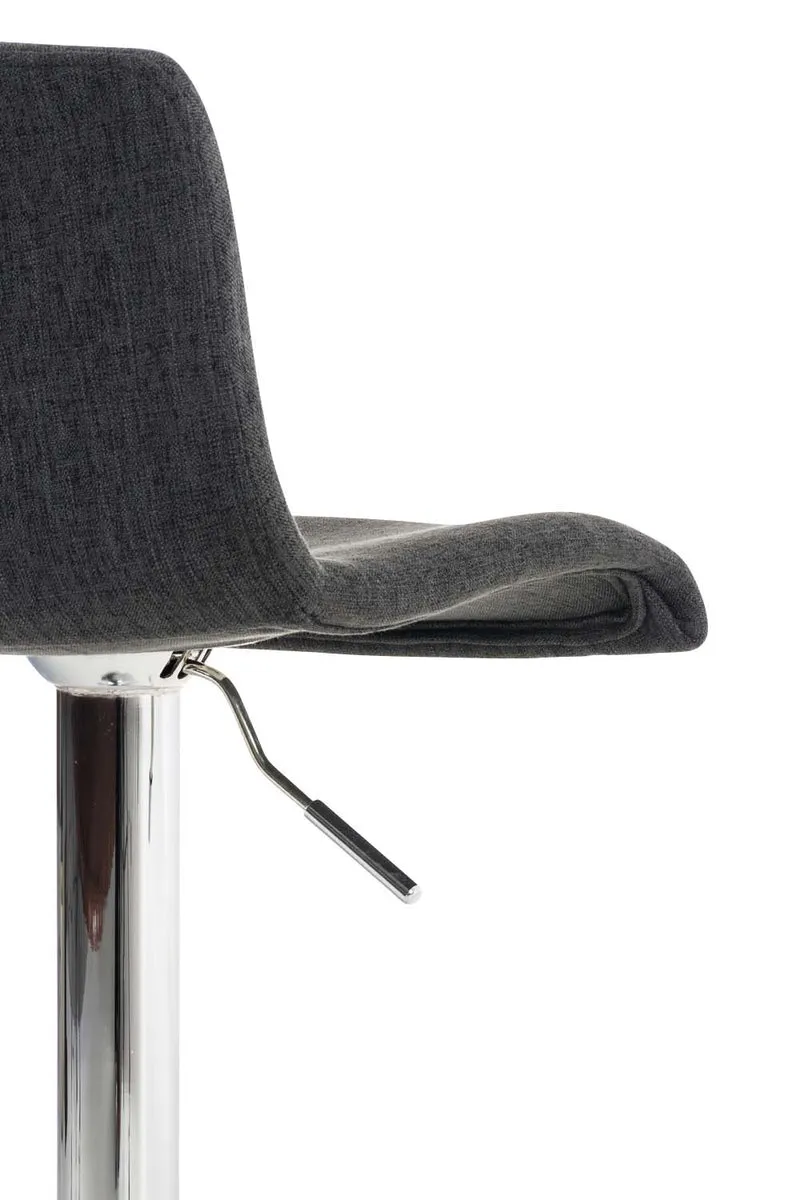 Tabouret de bar avec repose-pieds pivotant dossier incurvé en tissu gris foncé et métal chromé 10_0004967