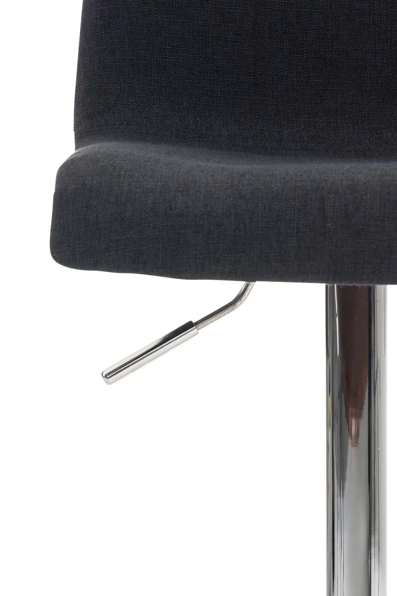 Set de 2 tabourets de bar repose-pied confortable en tissu noir et métal chromé 10_0004208