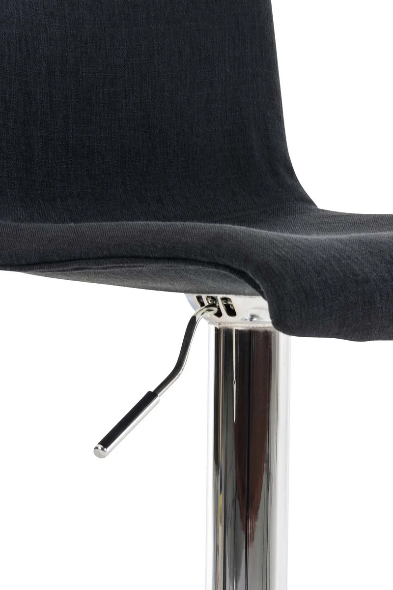 Set de 2 tabourets de bar repose-pied confortable en tissu noir et métal chromé 10_0004208