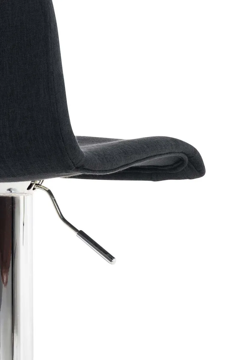 Set de 2 tabourets de bar repose-pied confortable en tissu noir et métal chromé 10_0004208