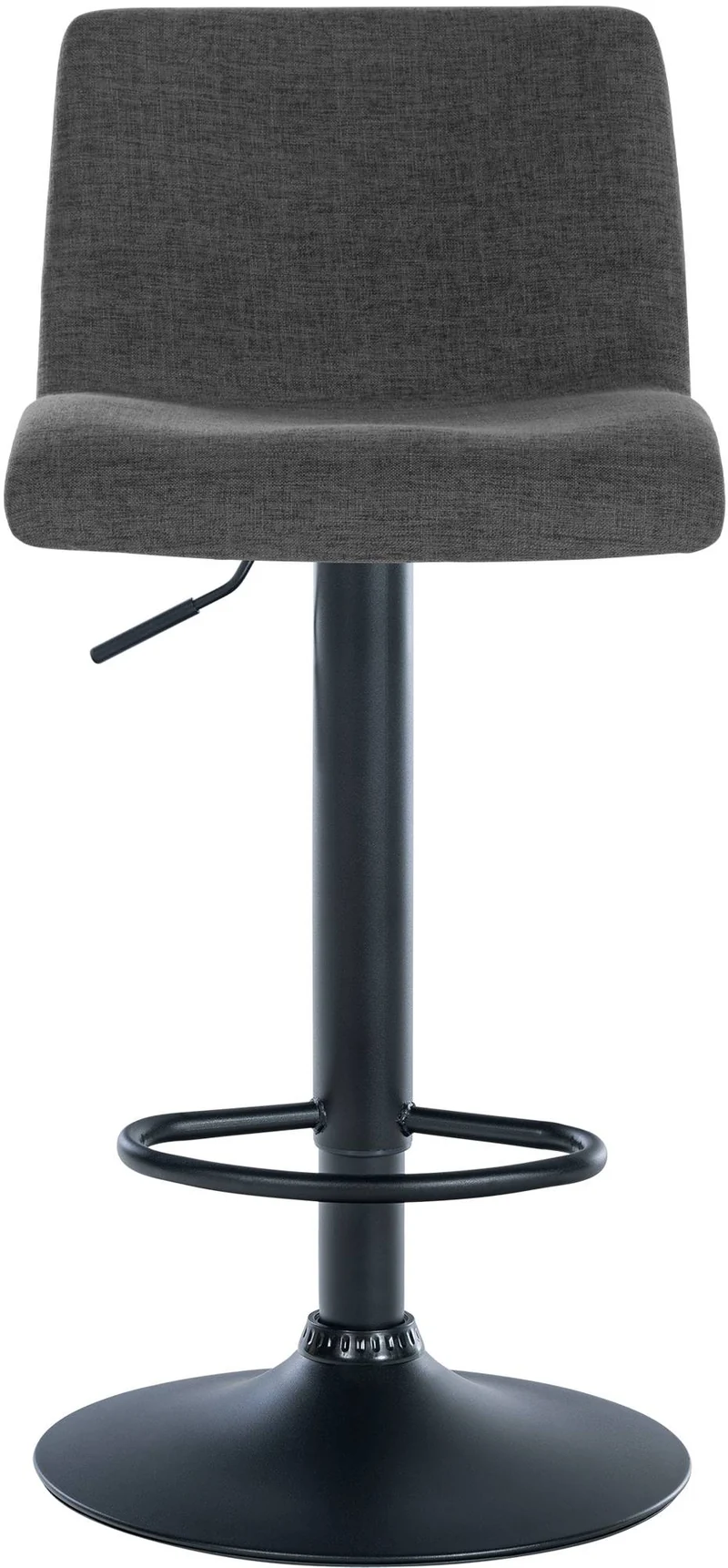 Tabouret de bar x1 design simple avec repose-pieds en tissu gris foncé pieds en métal noir 10_0004557