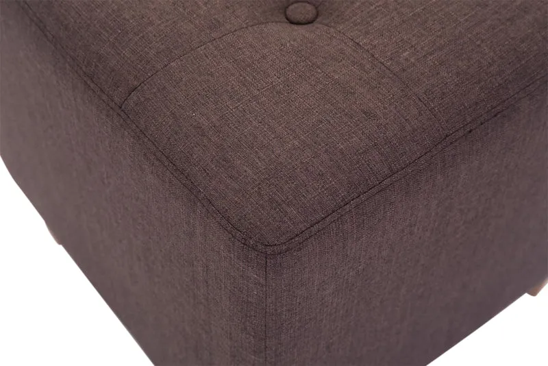 Lot de 2 tabourets bas pouf repose-pieds forme carrée en tissu marron 10_0004471