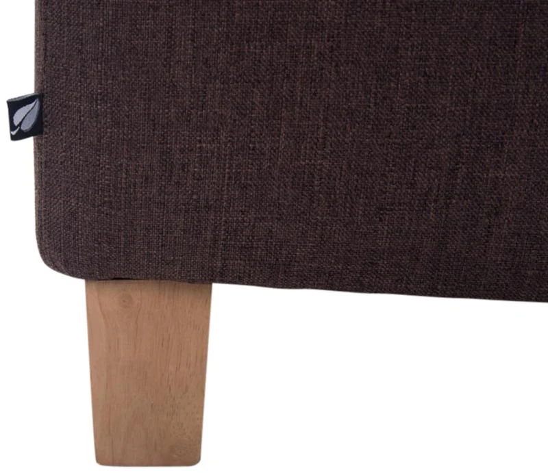 Lot de 2 tabourets bas pouf repose-pieds forme carrée en tissu marron 10_0004471