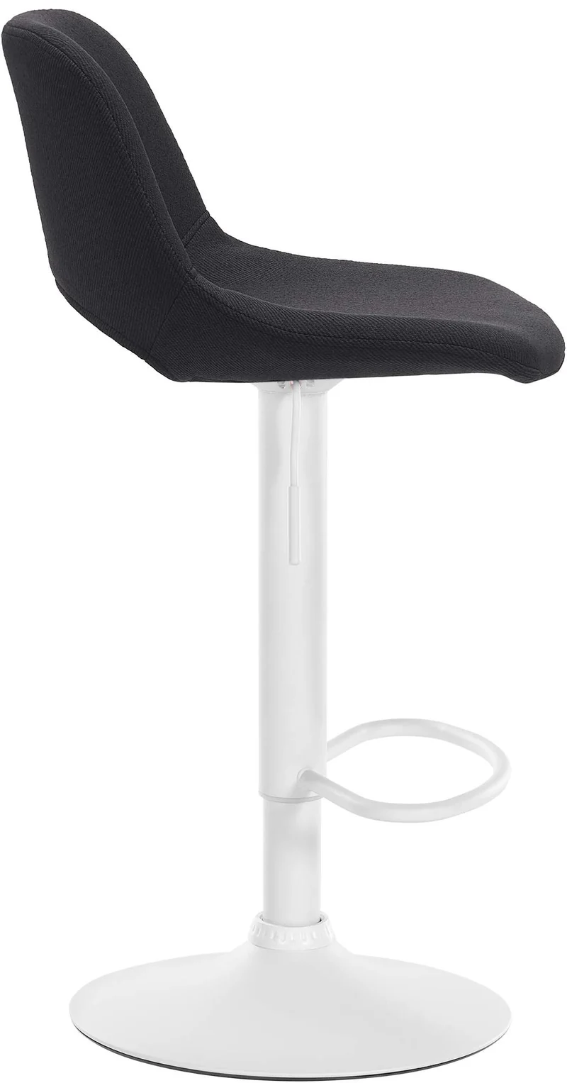 Tabourets de bar chaises haute x2 avec repose-pieds en tissu noir piètement métallique blanc 10_0004101