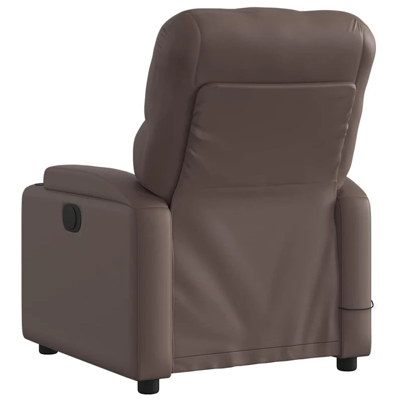 Fauteuil de relaxation TV fonction massage inclinable électrique 6 points de massage en PVC brun DEC027203