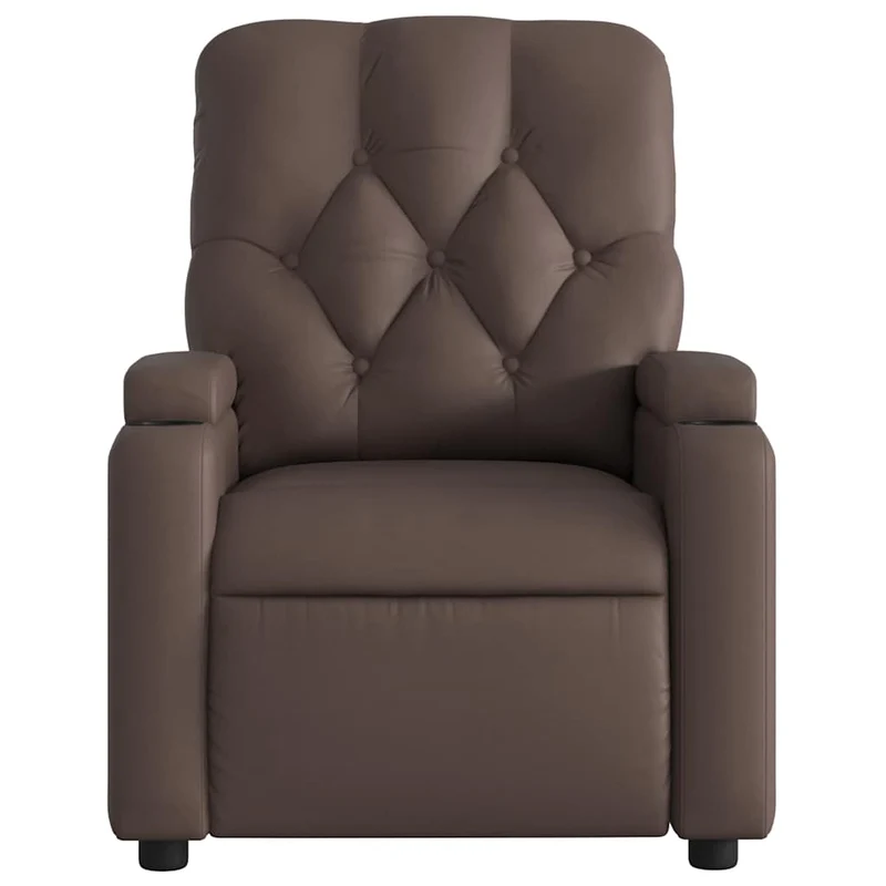 Fauteuil de relaxation TV fonction massage inclinable électrique 6 points de massage en PVC brun DEC027203