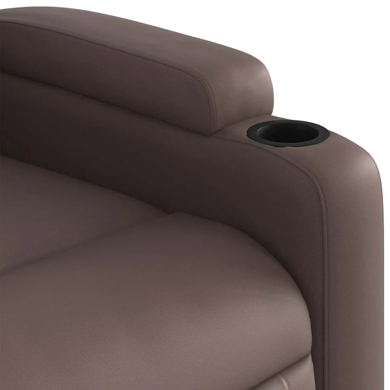 Fauteuil de relaxation TV fonction massage inclinable 6 points de massage en PVC marron DEC027000