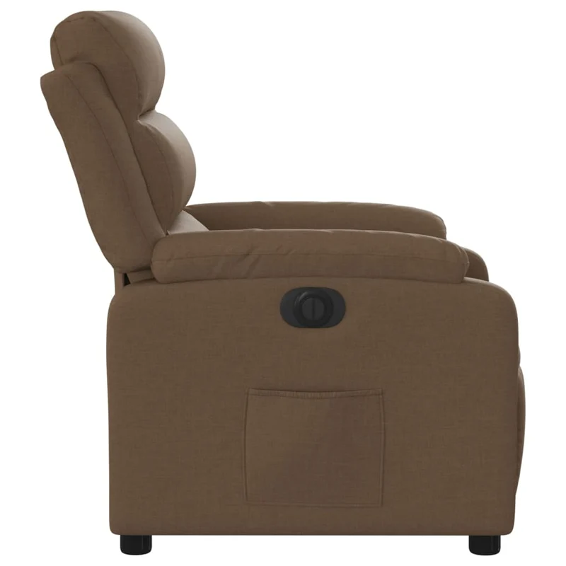 Fauteuil relax TV fonction d'inclinaison électrique très confortable en tissu marron DEC028440