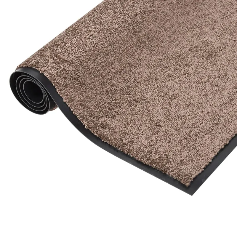 Paillasson de porte d'entrée 60 x 80 cm PP marron vinyle antidérapant DEC040629