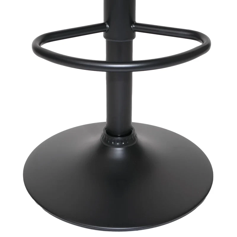 Lot de 2 tabourets de bar réglables pivotants tissu bouclette avec repose pieds acier crème blanc 04_0009958