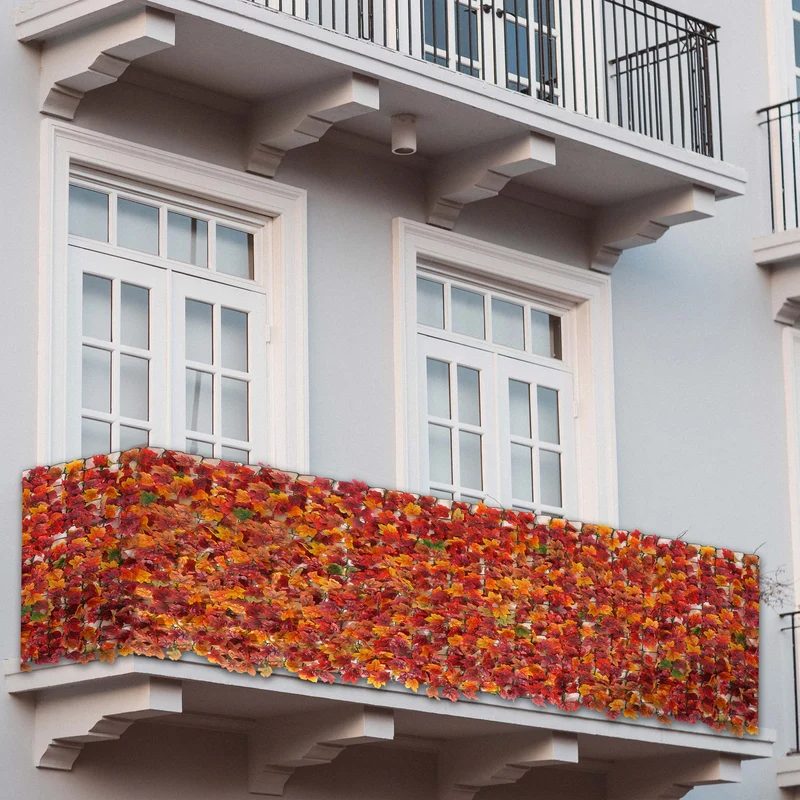 Brise vue balcon extensible effet feuillage érable rouge jaune 300x100 cm polyéthylène 04_0005940