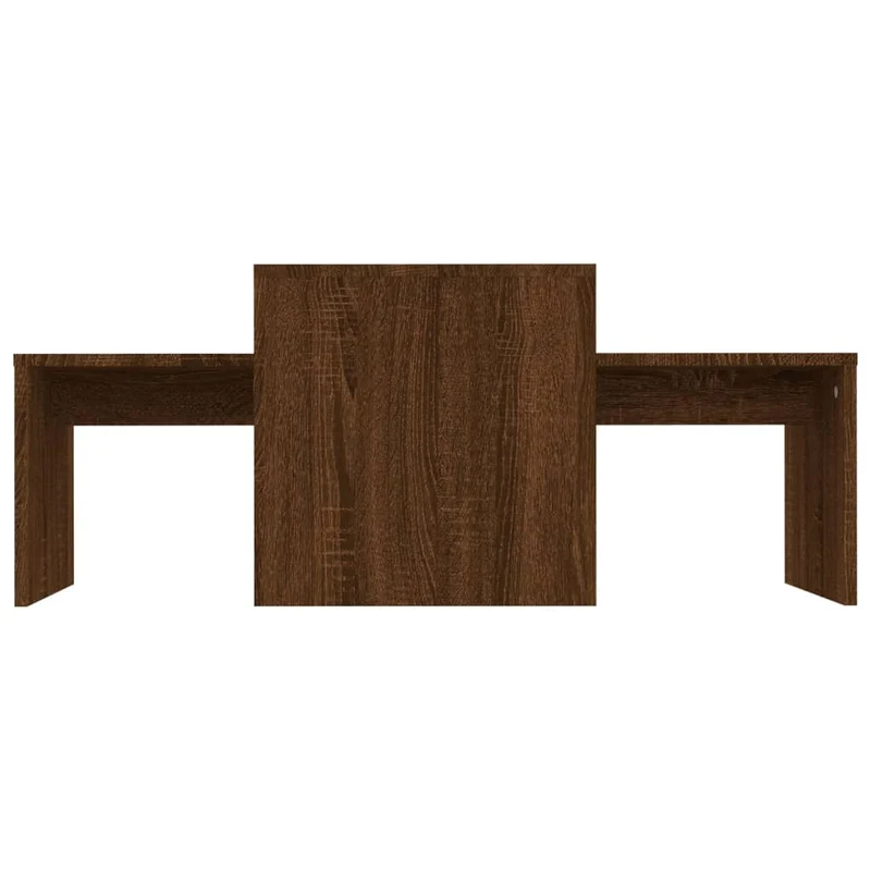 Ensemble de deux tables basse emboîtées ou indivudel 100 x 48 x 40cm bois d'ingénierie marron DEC031278