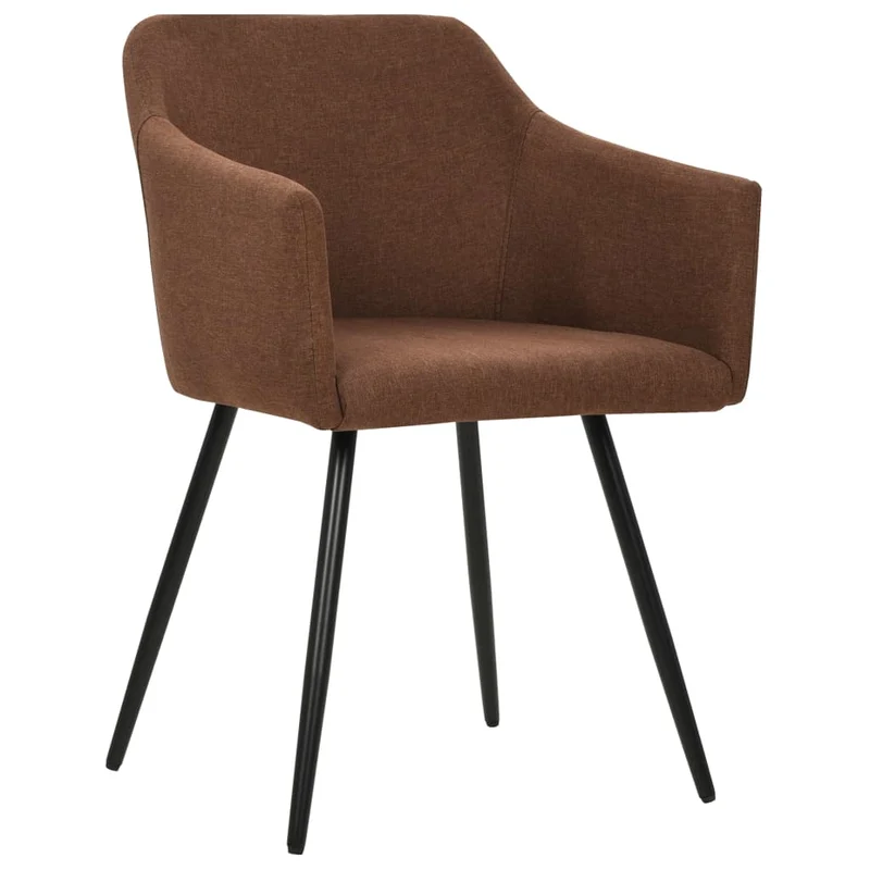 Lot de 2 chaises de salle à manger cuisine design moderne tissu marron CDS020776