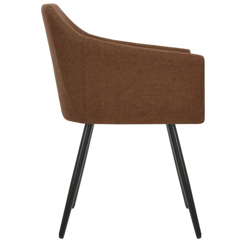 Lot de 2 chaises de salle à manger cuisine design moderne tissu marron CDS020776