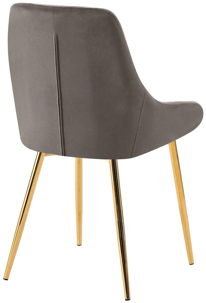 Lot de 2 chaises de salle à manger élégance confort design moderne en velours anthracite structure métallique doré 10_0007613