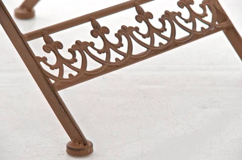 Chaise de jardin balcon terrasse pliable en métal marron vieilli 10_0003012