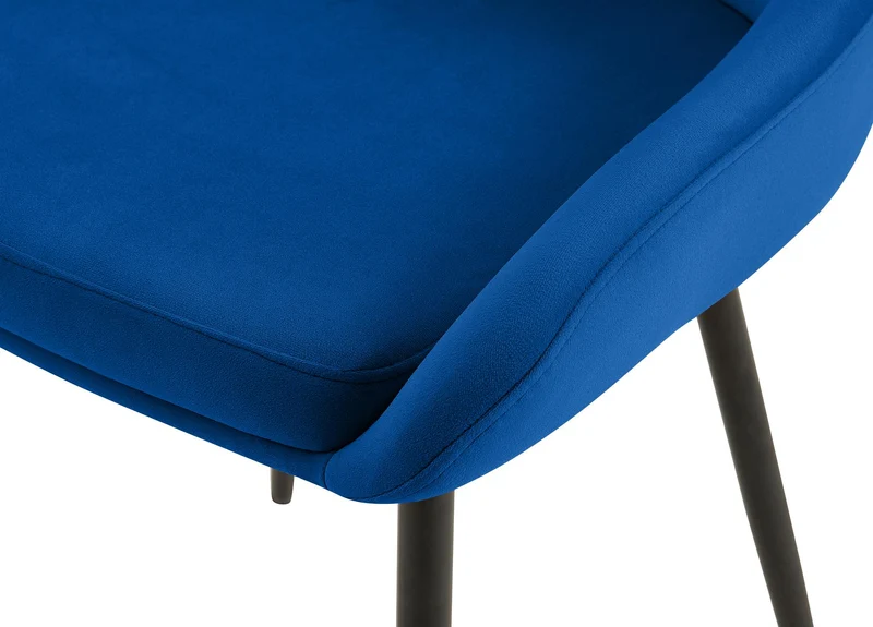 Lot de 2 chaises de salle à manger élégance confort design moderne en velours bleu structure métallique noir 10_0007528