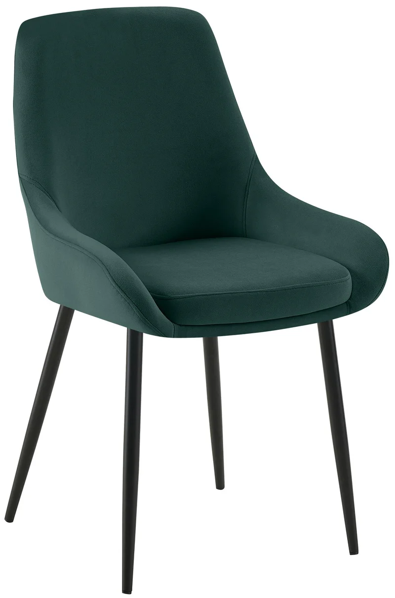 Lot de 2 chaises de salle à manger élégance confort design moderne en velours vert structure métallique noir 10_0007436