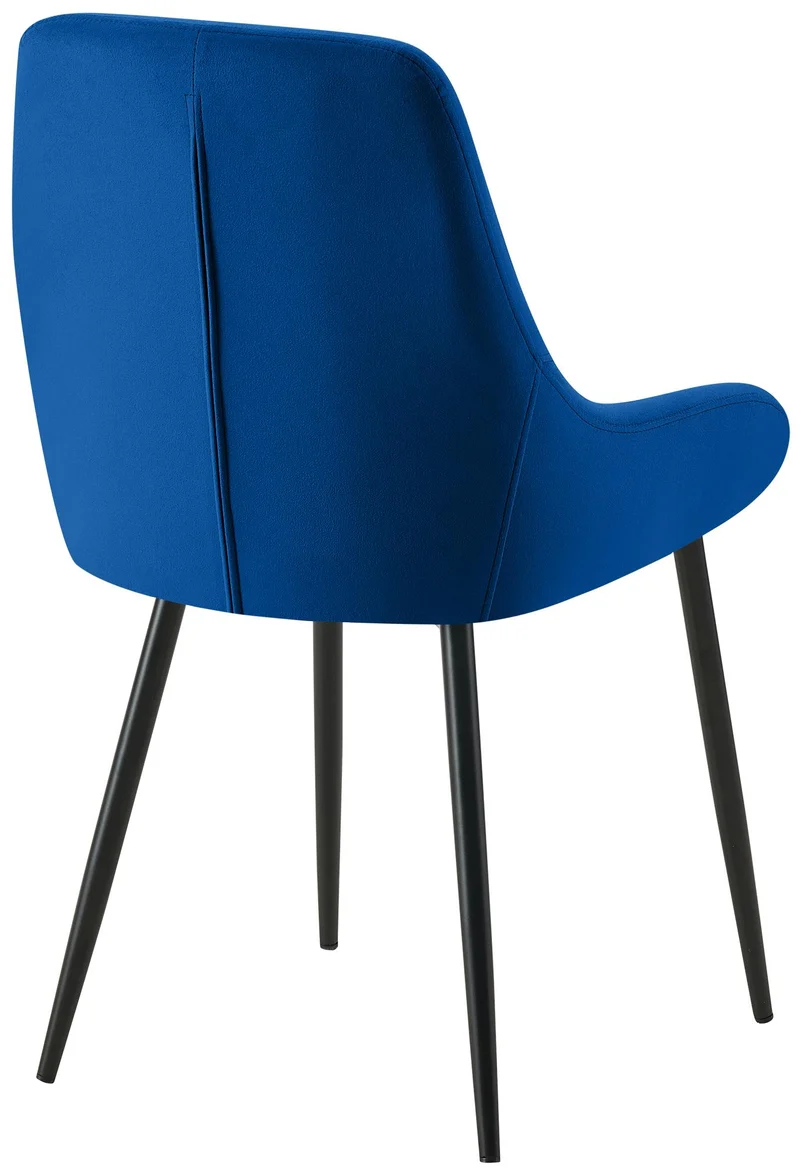 Chaise de salle à manger élégance confort design moderne en velours bleu foncé structure métallique 10_0007147