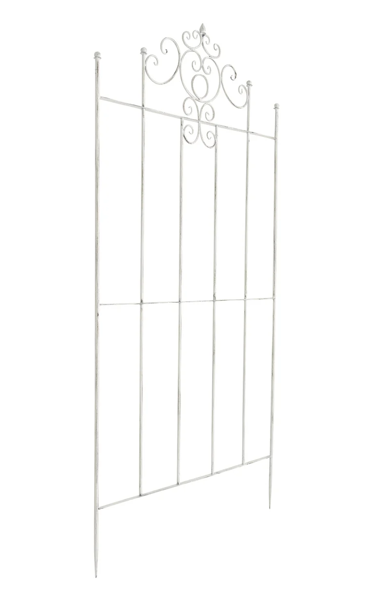 Treillis support pour plantes grimpantes métal blanc vieilli 10_0003894