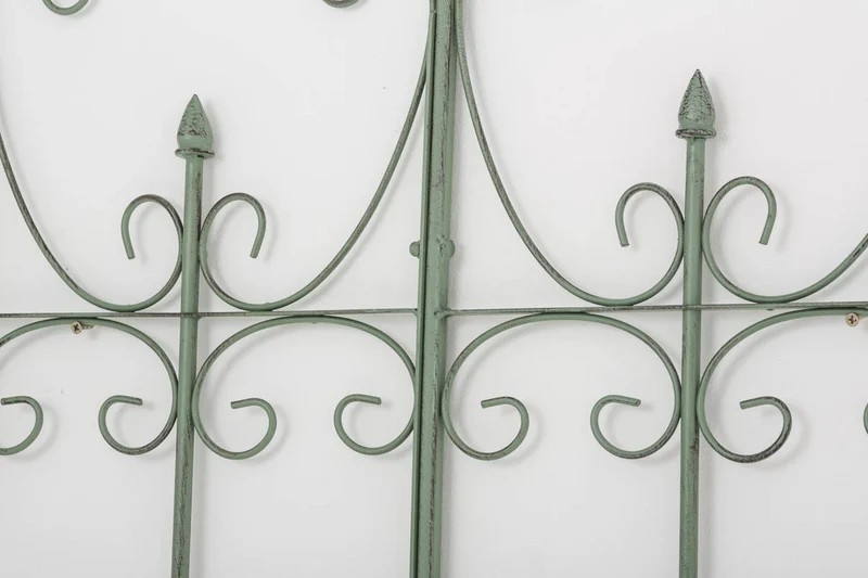Treillis de jardin support plantes grimpantes décoration métal vert vieilli 10_0003882