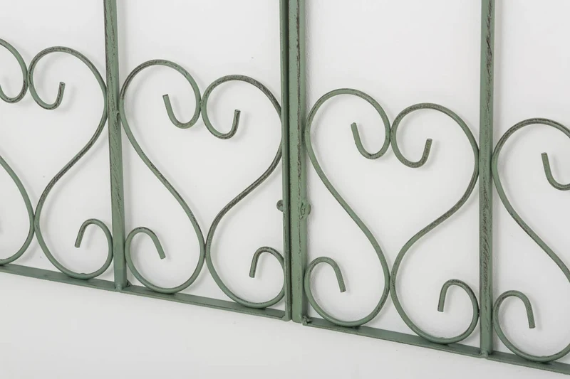 Treillis de jardin support plantes grimpantes décoration métal vert vieilli 10_0003882